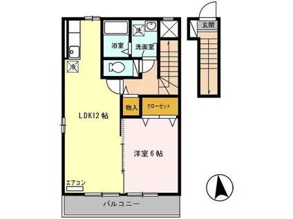 サンクレスト B(1LDK/2階)の間取り写真