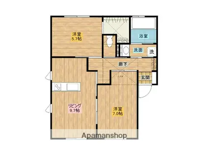 COUNTRY HEIGHTS(2SLDK/2階)の間取り写真