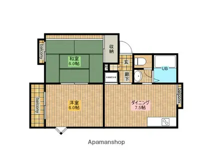フェアステージ新城(2DK/2階)の間取り写真