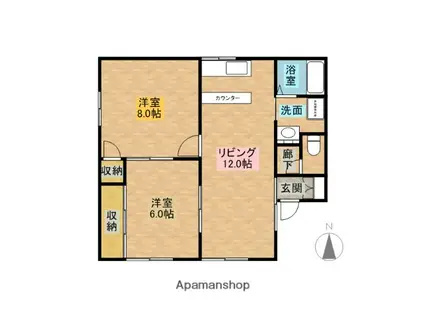 セントラルシティ21E(2LDK/1階)の間取り写真