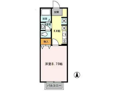 セジュール115(1K/2階)の間取り写真