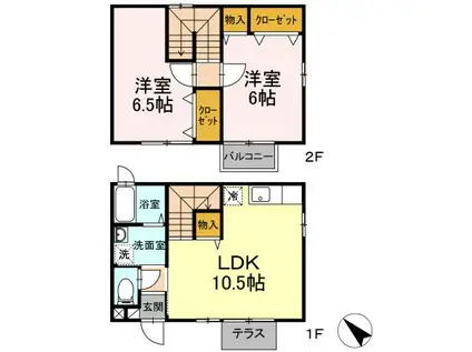 セジュール八郎潟(2LDK)の間取り写真