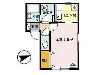 セジュール桜ヶ丘(1K/1階)の間取り写真