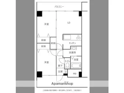 アルセレッソ南通(2LDK/2階)の間取り写真