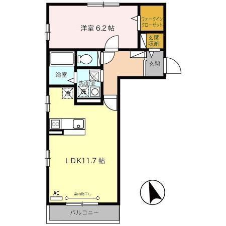 サンクレストA(1LDK/1階)の間取り写真