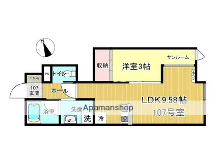 CASAFRENTERICOOMACHI(1LDK/1階)の間取り写真
