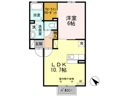 メゾンドフォレ(1LDK/2階)の間取り写真