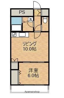 コーポ寺内(1LDK/2階)の間取り写真