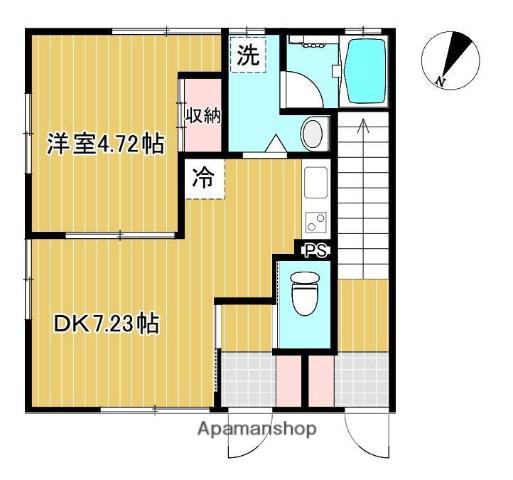 ヴィレッジ仁井田B(1DK/1階)の間取り写真