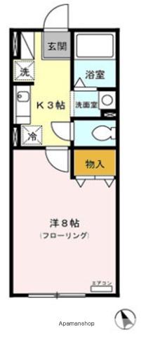 ボーデングハウス手形 A(1K/2階)の間取り写真