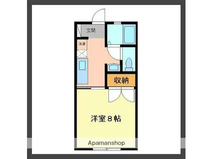 リレーションK2(1K/2階)の間取り写真