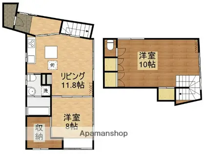 ミニシャルムⅡ(2LDK/1階)の間取り写真