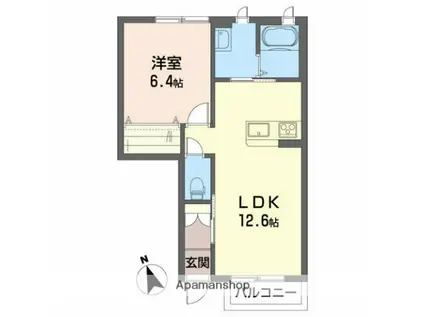 ドルチェ1(1LDK/1階)の間取り写真