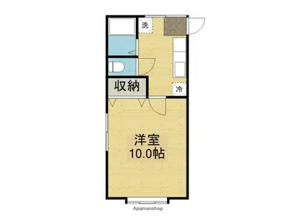 ハイツ陽明Ⅱ(1K/2階)の間取り写真