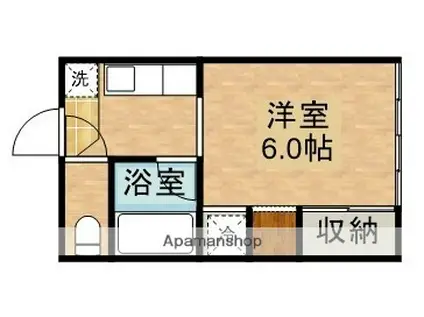 コーポゆたかC(1K/1階)の間取り写真