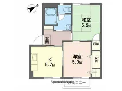 サンロードC(2K/2階)の間取り写真