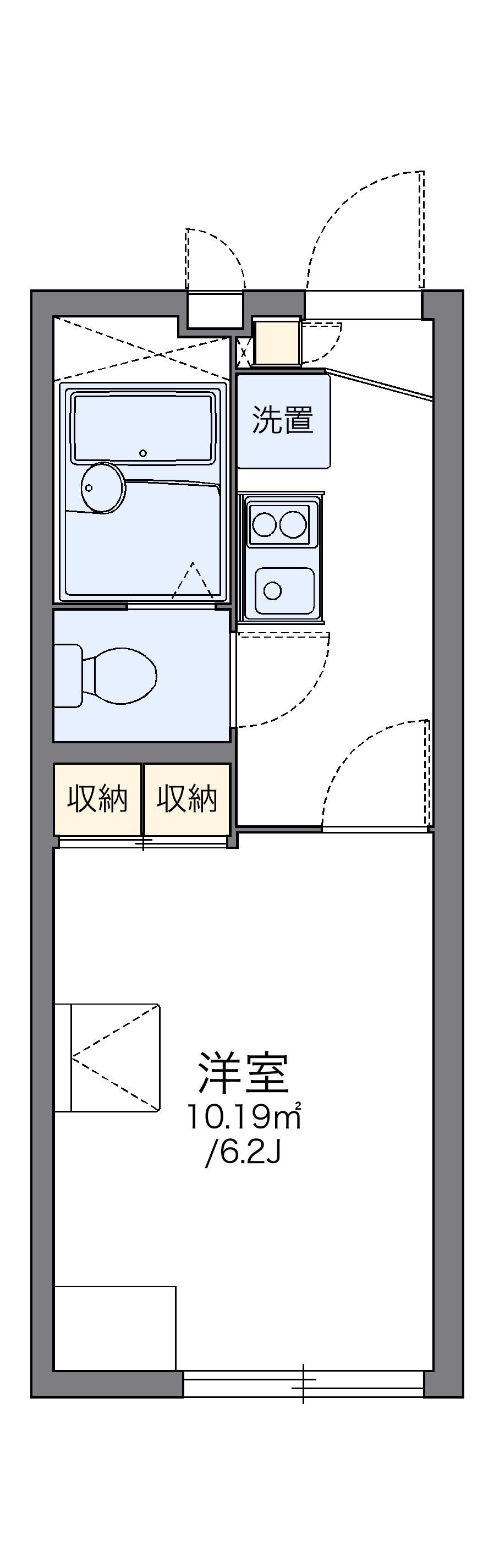レオパレスGST(1K/1階)の間取り写真
