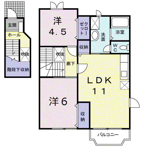 フラワーガーデン3(2LDK/2階)の間取り写真
