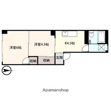 アシスト第11秋田マンション(2K/2階)の間取り写真