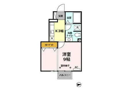 メゾンフローラル駅東(1K/1階)の間取り写真