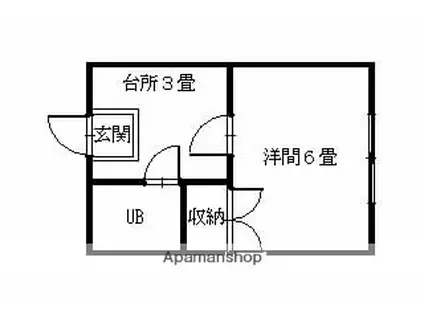 マンション長峯(1K/4階)の間取り写真