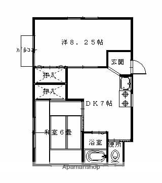 メゾンロイヤルⅡ(2DK/2階)の間取り写真
