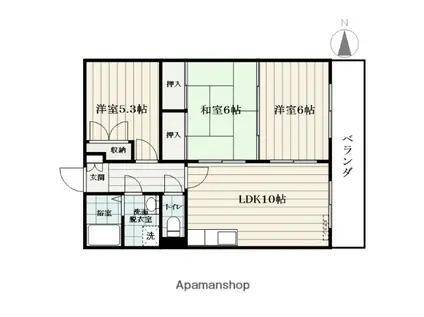 TAIYOマンション(3LDK/2階)の間取り写真