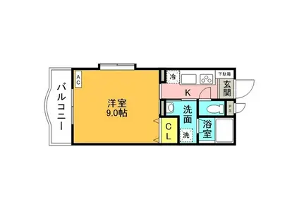 ラクラス青田南(1K/1階)の間取り写真