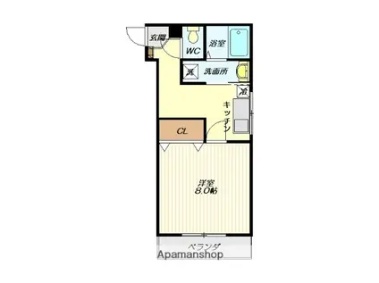 ライフステージ下花沢家持(1K/2階)の間取り写真