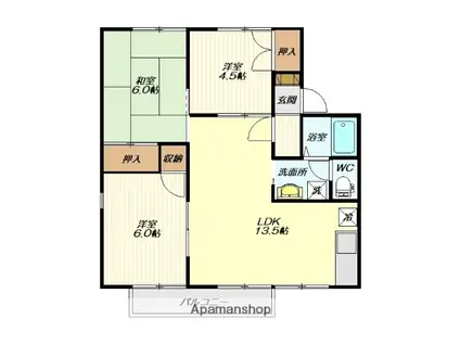 メゾンドかおすな(3LDK/2階)の間取り写真