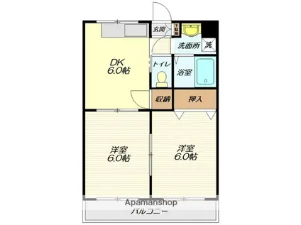 グリーンフィールド吉原(2DK/2階)の間取り写真