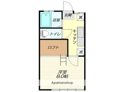 ダークホースクラブ(1K/2階)の間取り写真