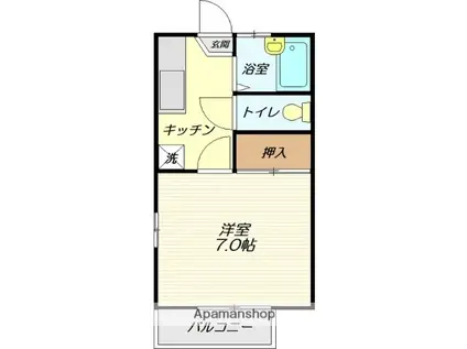 フラット英翆(1DK/2階)の間取り写真