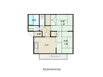 コーポ村田C棟(2DK/2階)の間取り写真