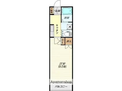 レインボーハウス七日町(1K/4階)の間取り写真