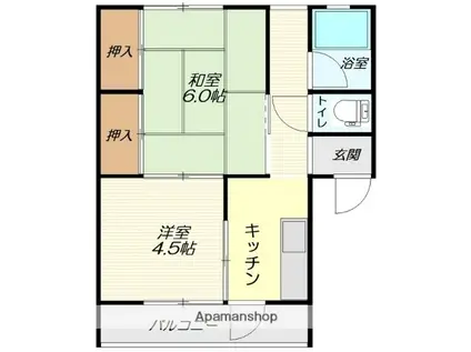 霞雅ビル(2K/3階)の間取り写真