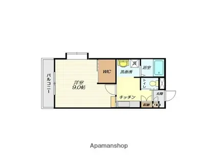 ファミーユ小白川(1K/3階)の間取り写真