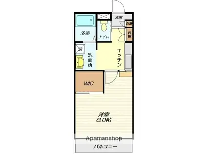 ファミーユ小白川(1K/3階)の間取り写真