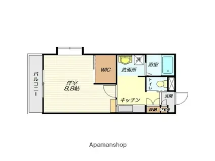 ファミーユ小白川(1K/2階)の間取り写真