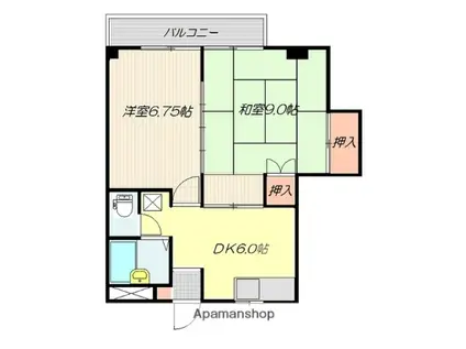 アポイントハイツ(2DK/3階)の間取り写真