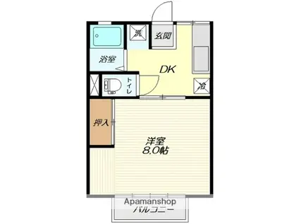 南コーポ小嶋B棟(1DK/1階)の間取り写真