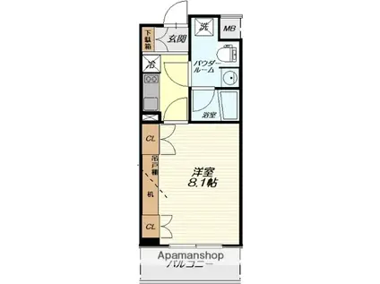 FLAT山形(1K/3階)の間取り写真