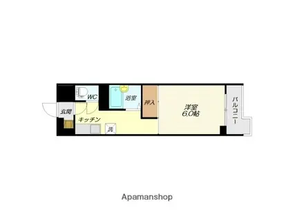 フローラハイツ(1K/6階)の間取り写真