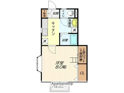 メゾン桜田南(1K/1階)の間取り写真