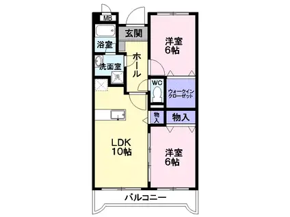アビタシオンI・S・Y(2LDK/4階)の間取り写真