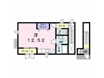 プレッソ フィオーレ(ワンルーム/2階)の間取り写真