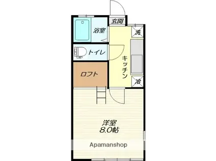 ボヘミアンカンパニー(1K/2階)の間取り写真