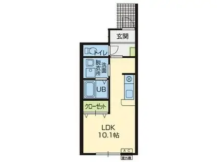 リジェール松波(ワンルーム/1階)の間取り写真