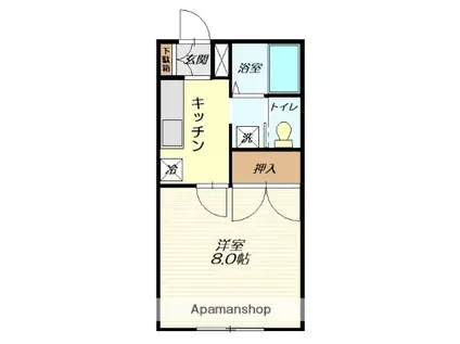 メゾン桜田B(1K/2階)の間取り写真