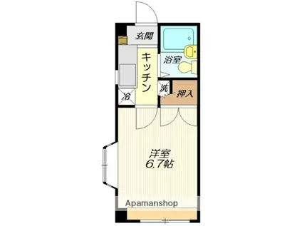 コーポ前田Ⅱ(1K/3階)の間取り写真